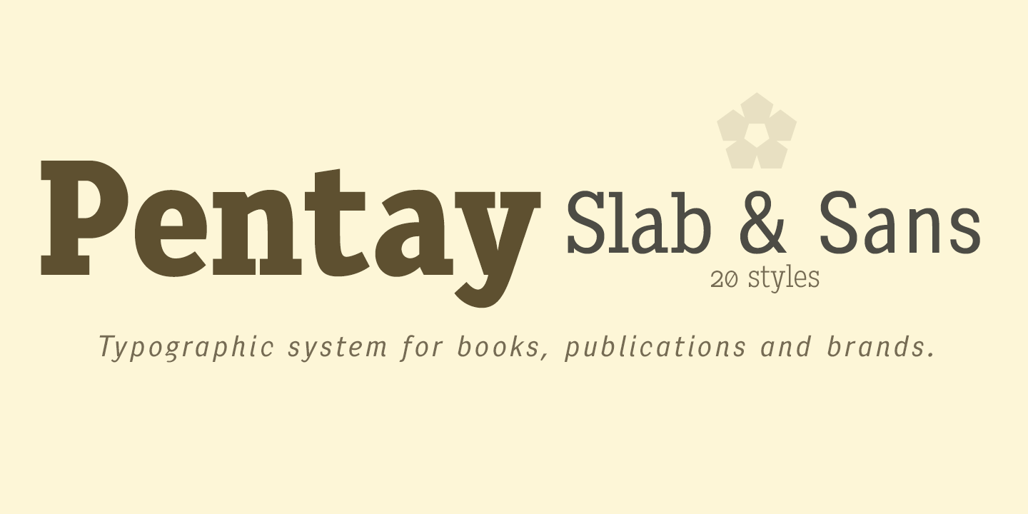 Przykład czcionki Pentay Slab Book